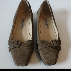 JIMMY CHOO LEATHER FLAT SHOES 38.5 US/8.5 *